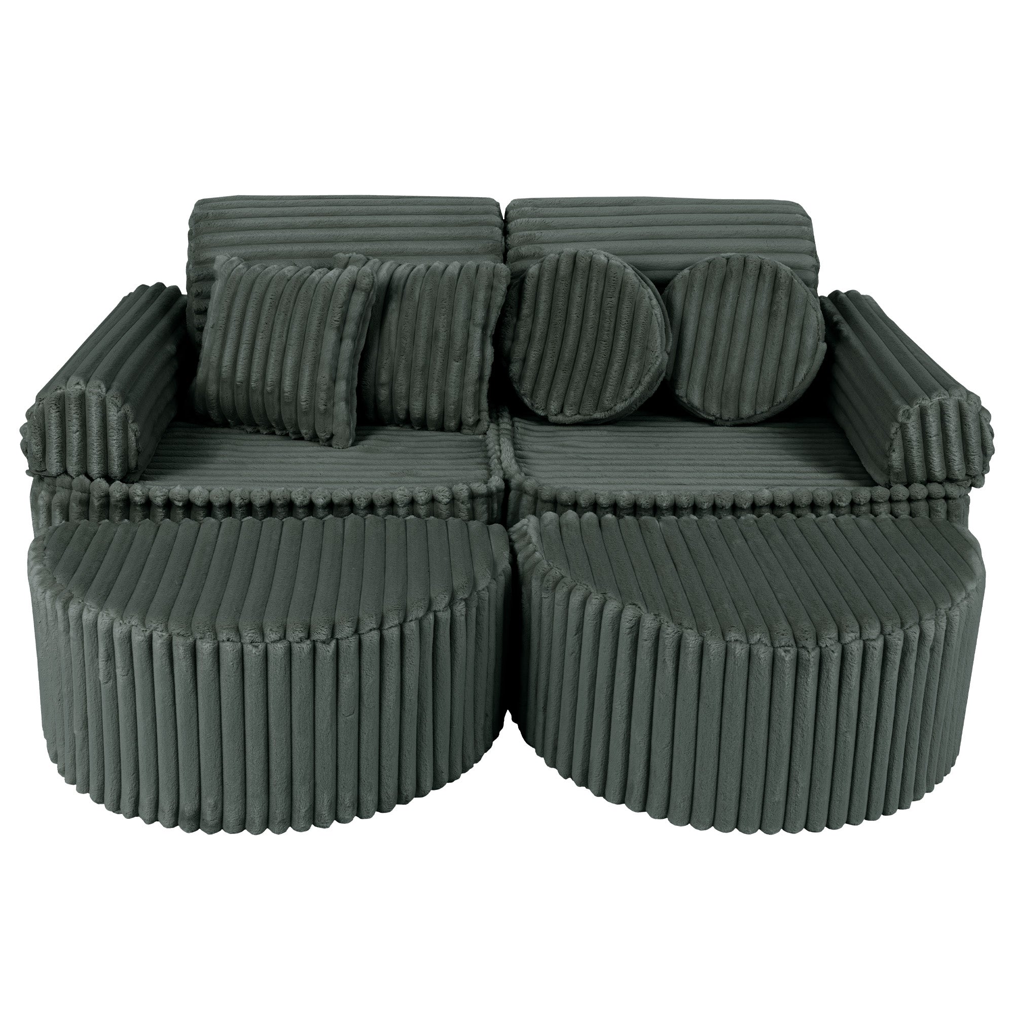 Meowbaby Churros Pocket Sofa Max Pine Forest Green