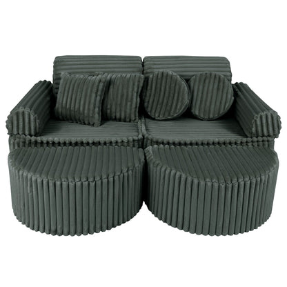 Meowbaby Churros Pocket Sofa Max Pine Forest Green