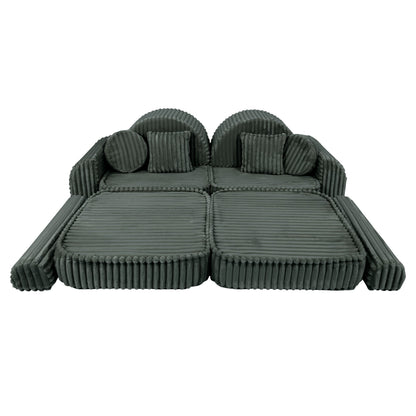 Meowbaby Churros Pocket Sofa Max Pine Forest Green