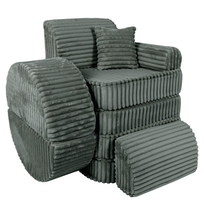 Meowbaby Churros Pocket Sofa Max Pine Forest Green