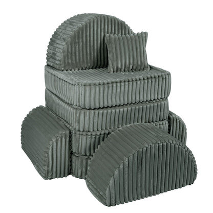 Meowbaby Churros Pocket Sofa Max Pine Forest Green