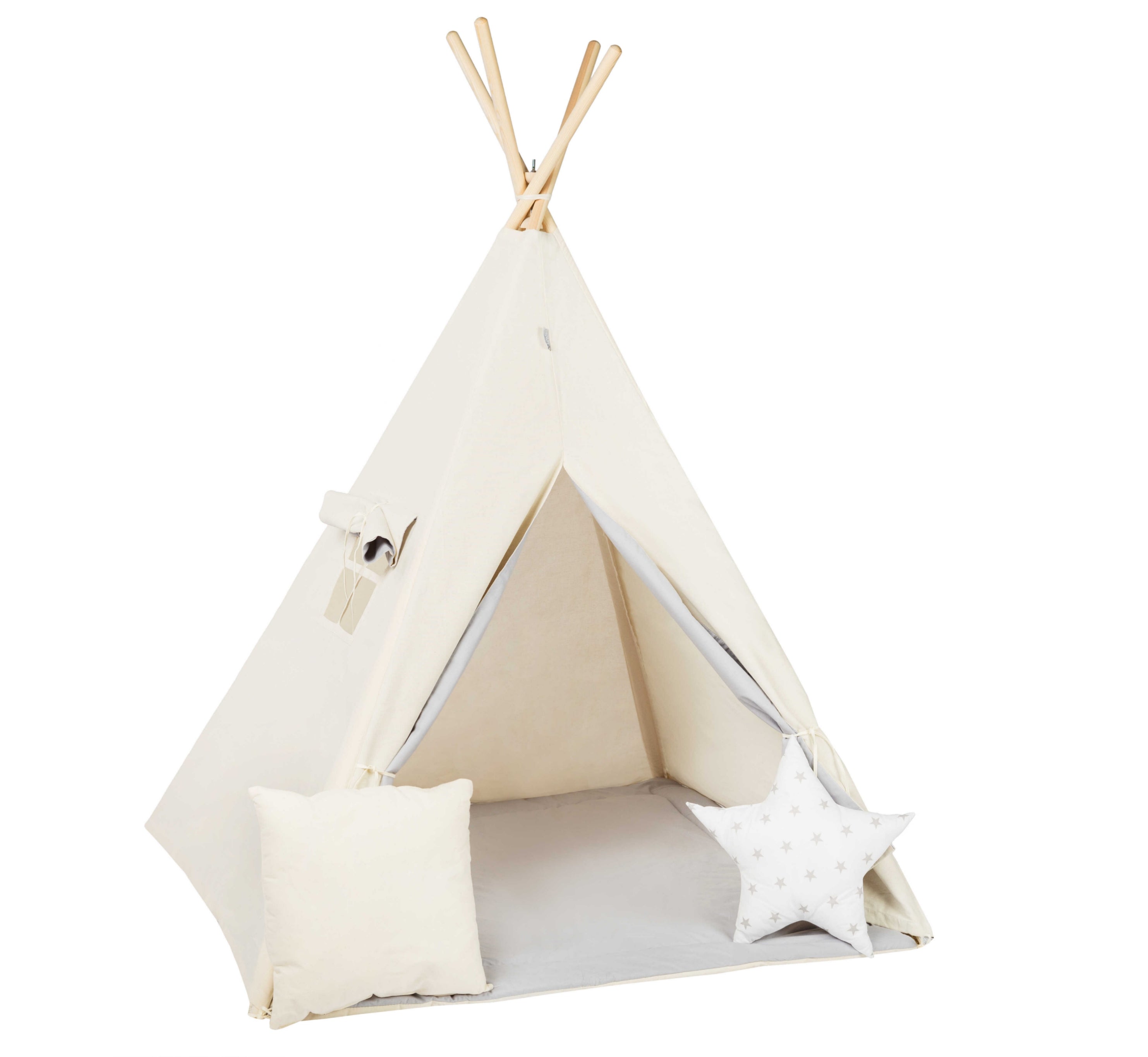 Cream &amp; Grey Tipi Tent | Tipi Tent Grey | Tipi Tent for Kids | Kids Tipi Tent | Tipi Tent for Babies and Toddlers | Grey Tent | Tipi Tent | Tipi Tent for Girls | 