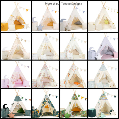 Kids Tipi Tent - Silver Waves