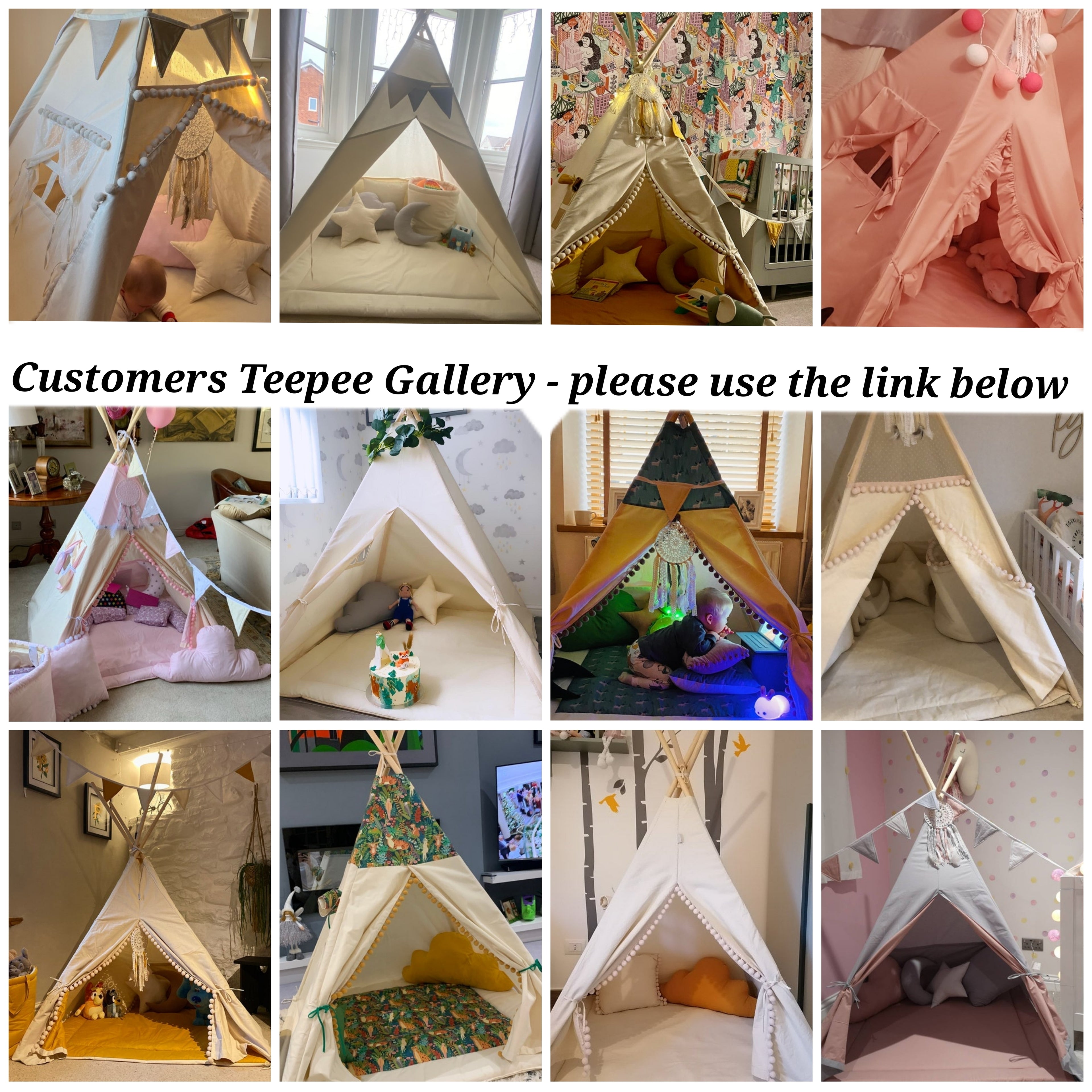 Tente Tipi pour Enfants - Crème et Vert