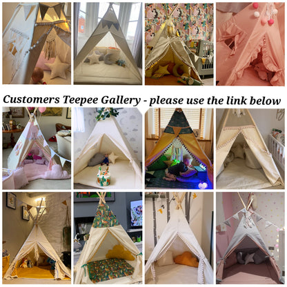 Kids Tipi Tent - Pink Rose