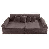 brown corduroy play sofa | brown corduroy Play Sofa | Play Sofa Kids brown corduroy | MeowBaby brown corduroy soft play sofa |  