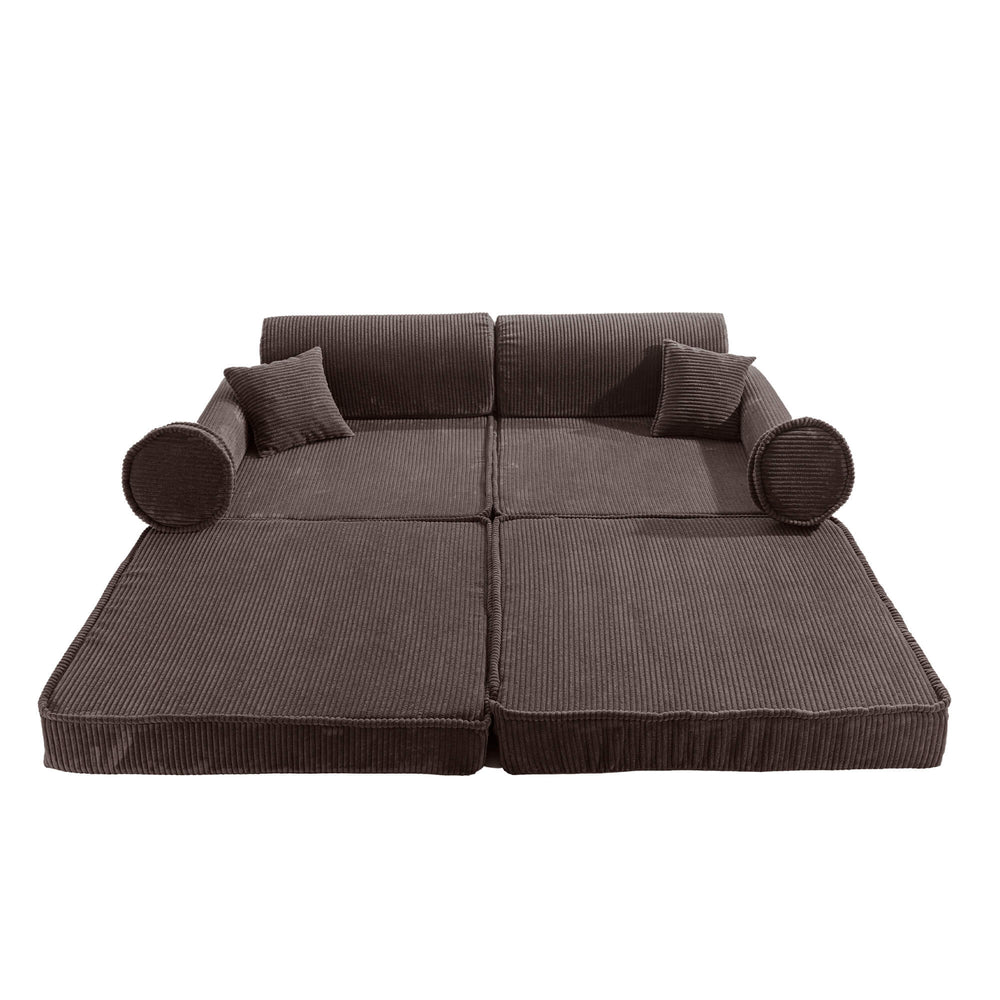 brown corduroy play sofa | brown corduroy Play Sofa | Play Sofa Kids brown corduroy | MeowBaby brown corduroy soft play sofa |  