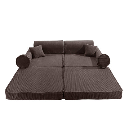 brown corduroy play sofa | brown corduroy Play Sofa | Play Sofa Kids brown corduroy | MeowBaby brown corduroy soft play sofa |  