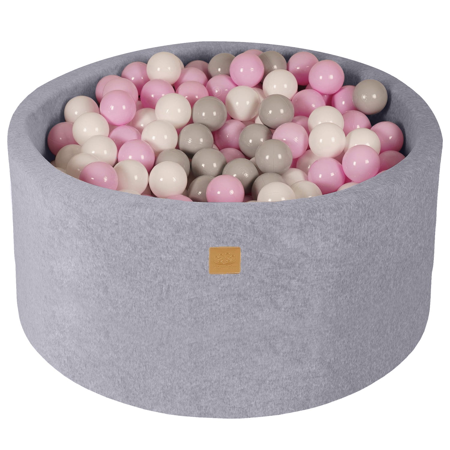 MeowBaby®  VELVET Light Grey Ball Pit + 300 Balls - 90x40cm