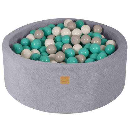 Piscine à Balles MeowBaby® VELVET Gris Clair + 250 Balles - 90x30cm