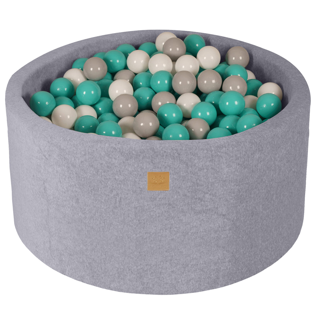 Piscine à Balles MeowBaby® VELVET Gris Clair + 300 Balles - 90x40cm