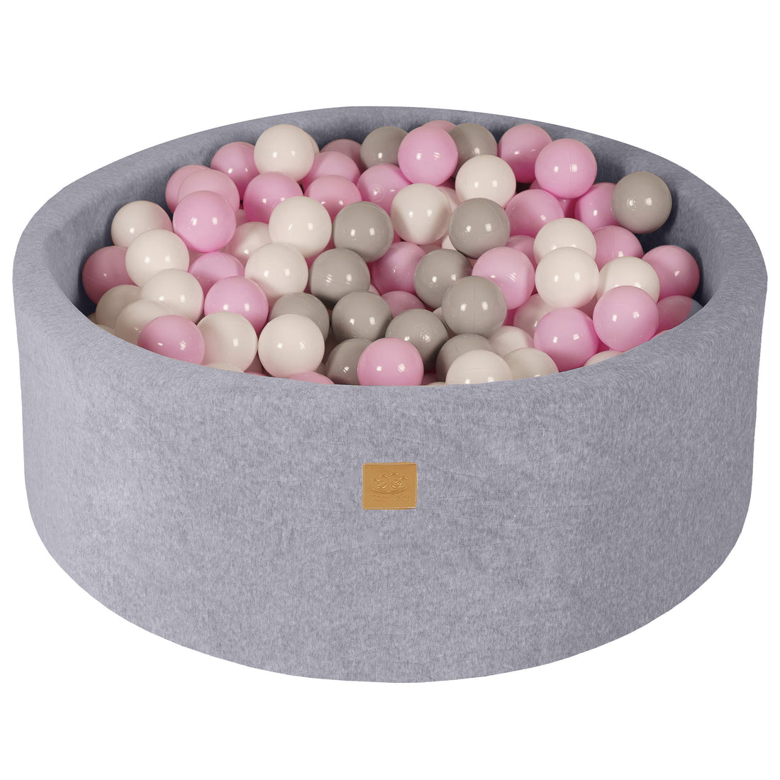 MeowBaby®  VELVET Light Grey Ball Pit + 250 Balls - 90x30cm