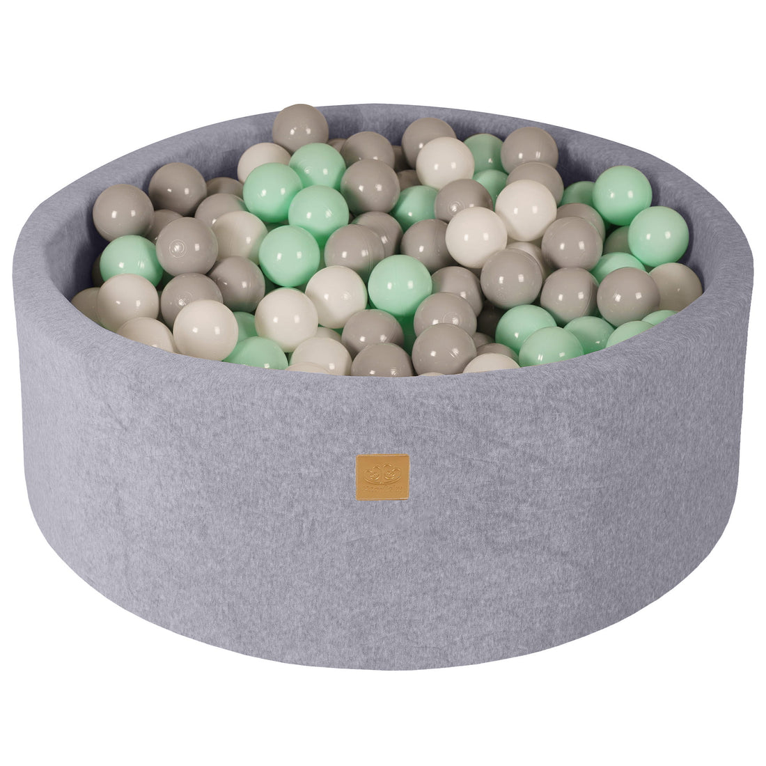 MeowBaby®  VELVET Light Grey Ball Pit + 250 Balls - 90x30cm