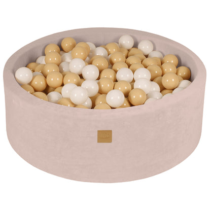 MeowBaby® VELVET Ecru Ball Pit + 250 Balls - 90x30cm