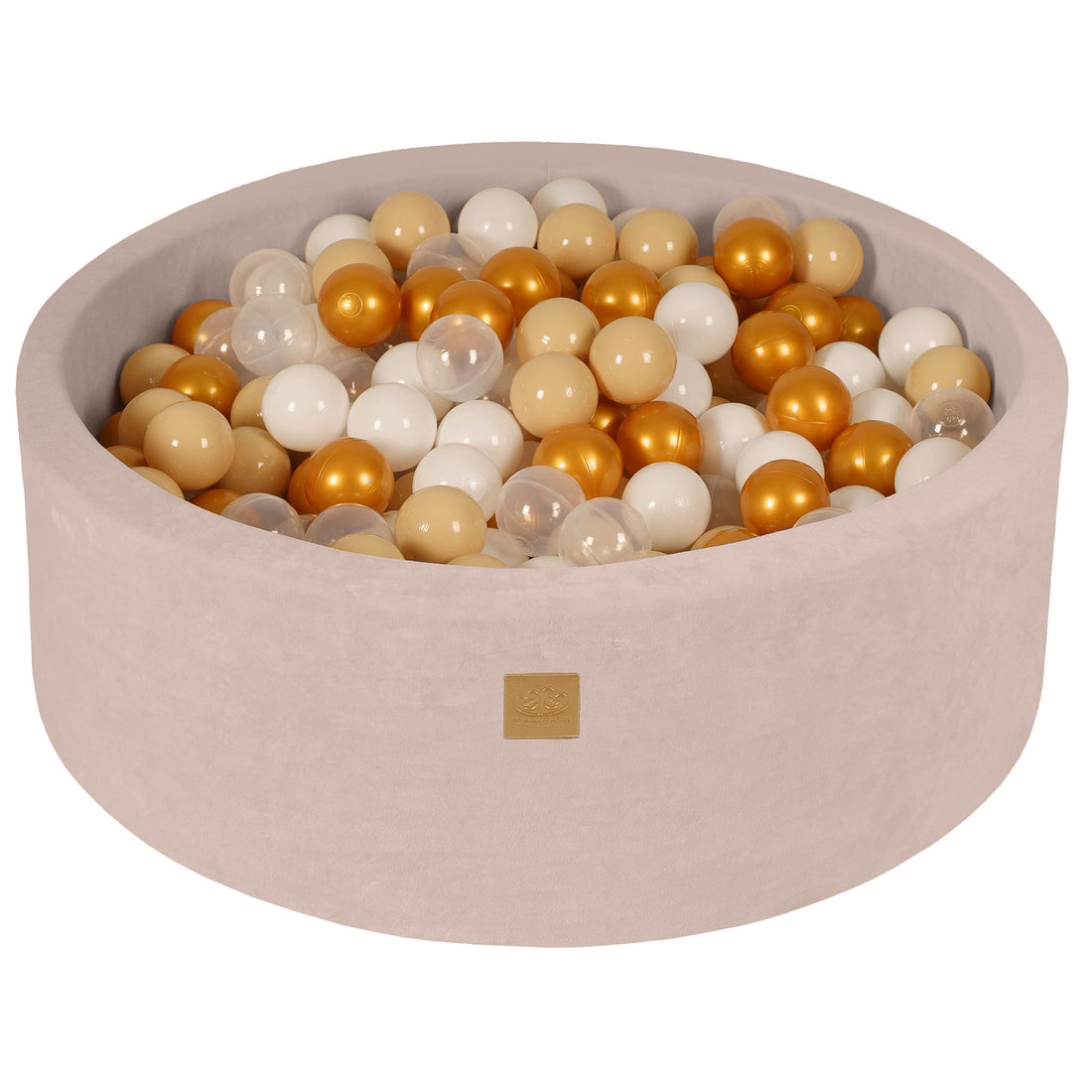 MeowBaby® VELVET Ecru Ball Pit + 250 Balls - 90x30cm