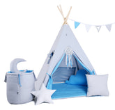 Blue & Grey Tipi Tent | Tipi Tent Blue | Tipi Tent for Kids | Kids Tipi Tent | Tipi Tent for Babies and Toddlers | Blue Tent | Tipi Tent | Tipi Tent for Boys |