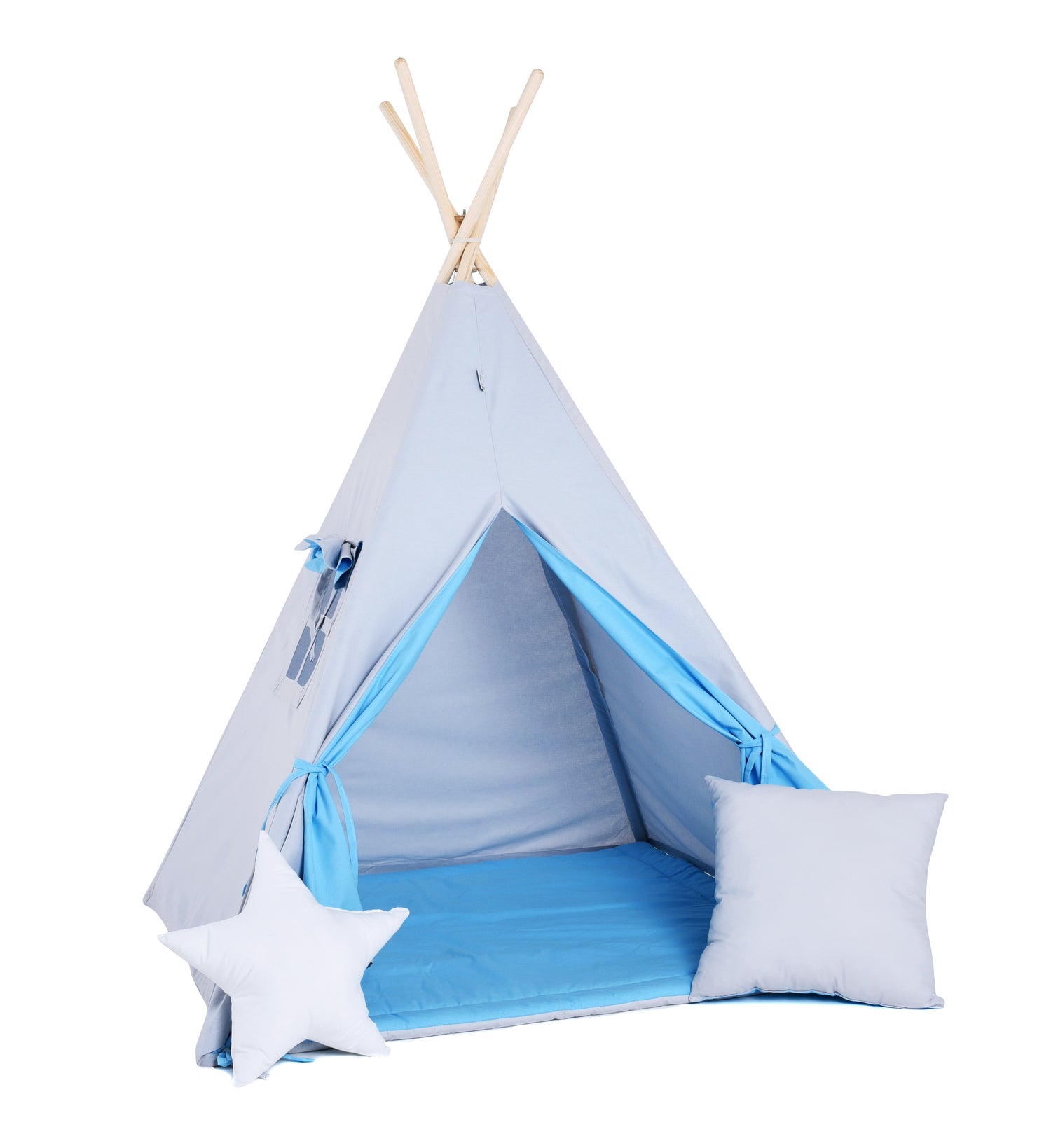 Blue &amp; Grey Tipi Tent | Tipi Tent Blue | Tipi Tent for Kids | Kids Tipi Tent | Tipi Tent for Babies and Toddlers | Blue Tent | Tipi Tent | Tipi Tent for Boys |