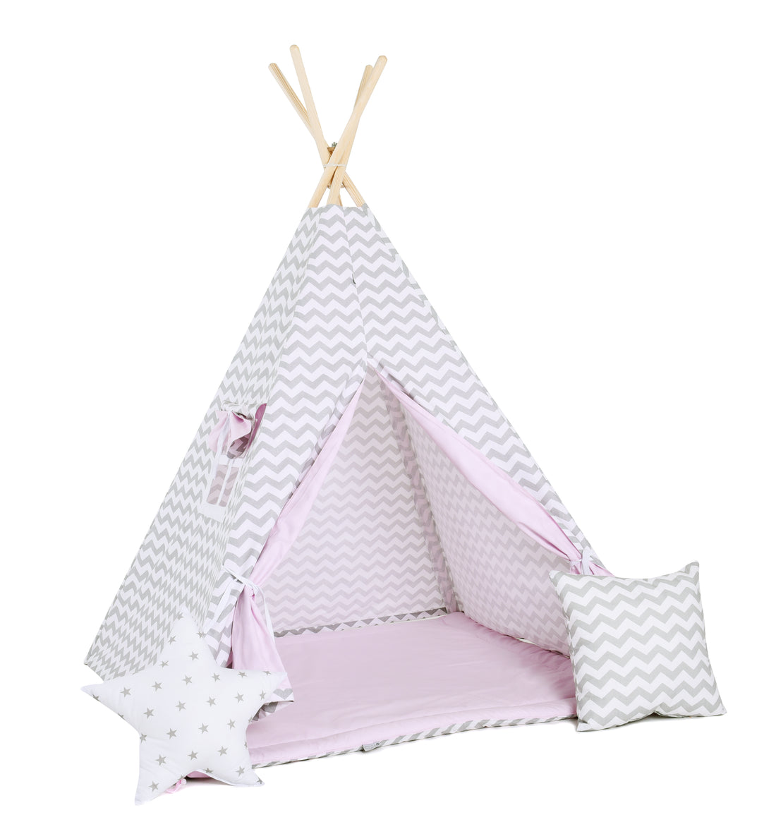 Pink &amp; Grey Tipi Tent | Tipi Tent for Kids | Kids Tipi Tent | Tipi Tent for Babies and Toddlers | Pink Tent | Tipi Tent | Tipi tent for Girls |