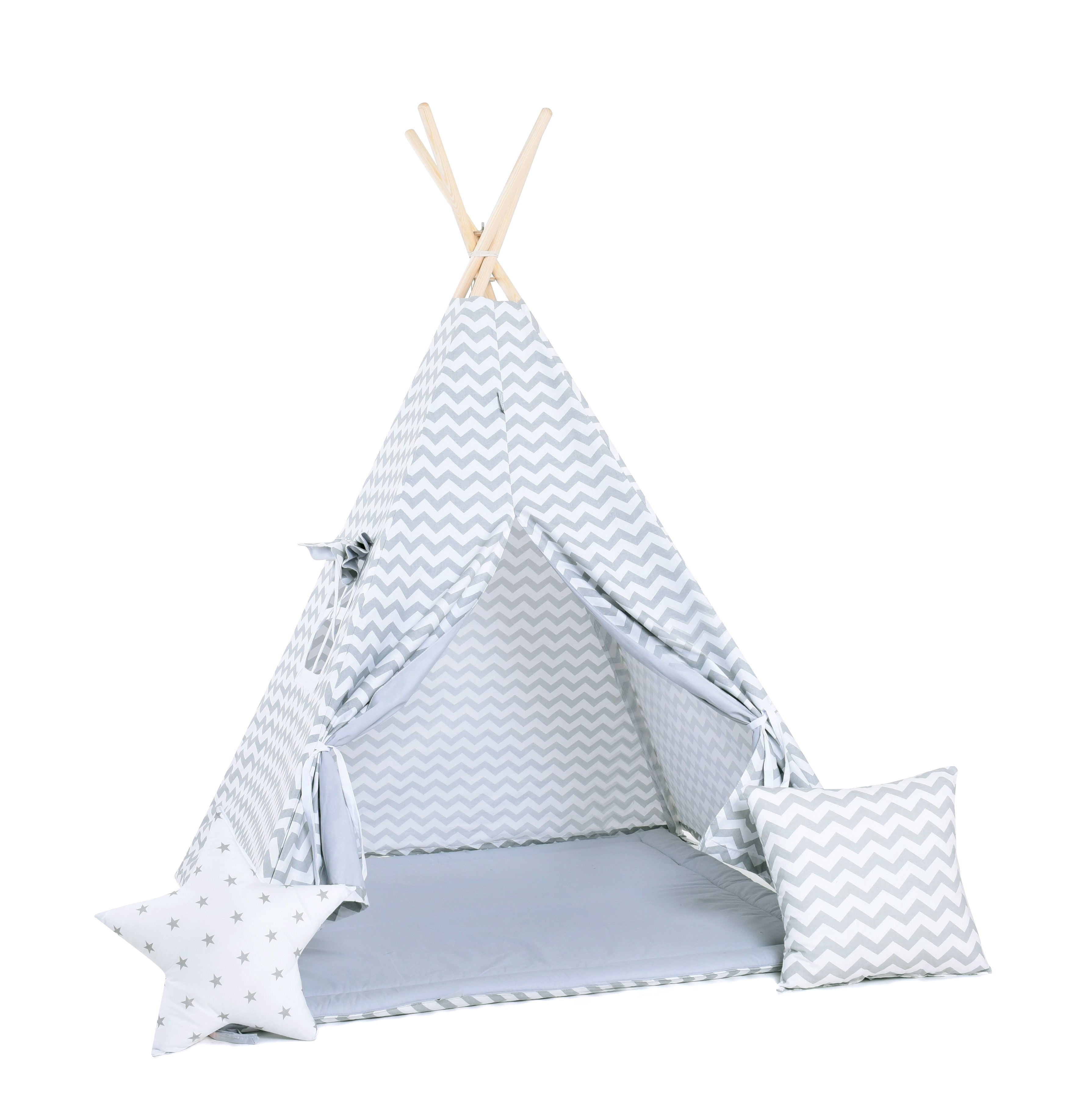 Kids Tipi Tent - Silver Waves