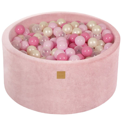 MeowBaby®  VELVET Light Pink Ball Pit + 300 Balls - 90x40cm