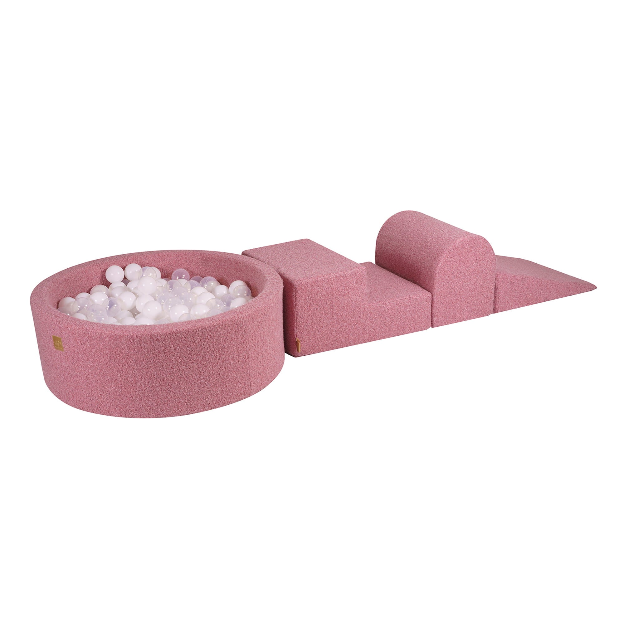 MeowBaby® BOUCLE Soft Play Rose + Piscine à Balles 90x30CM + 200 Balles