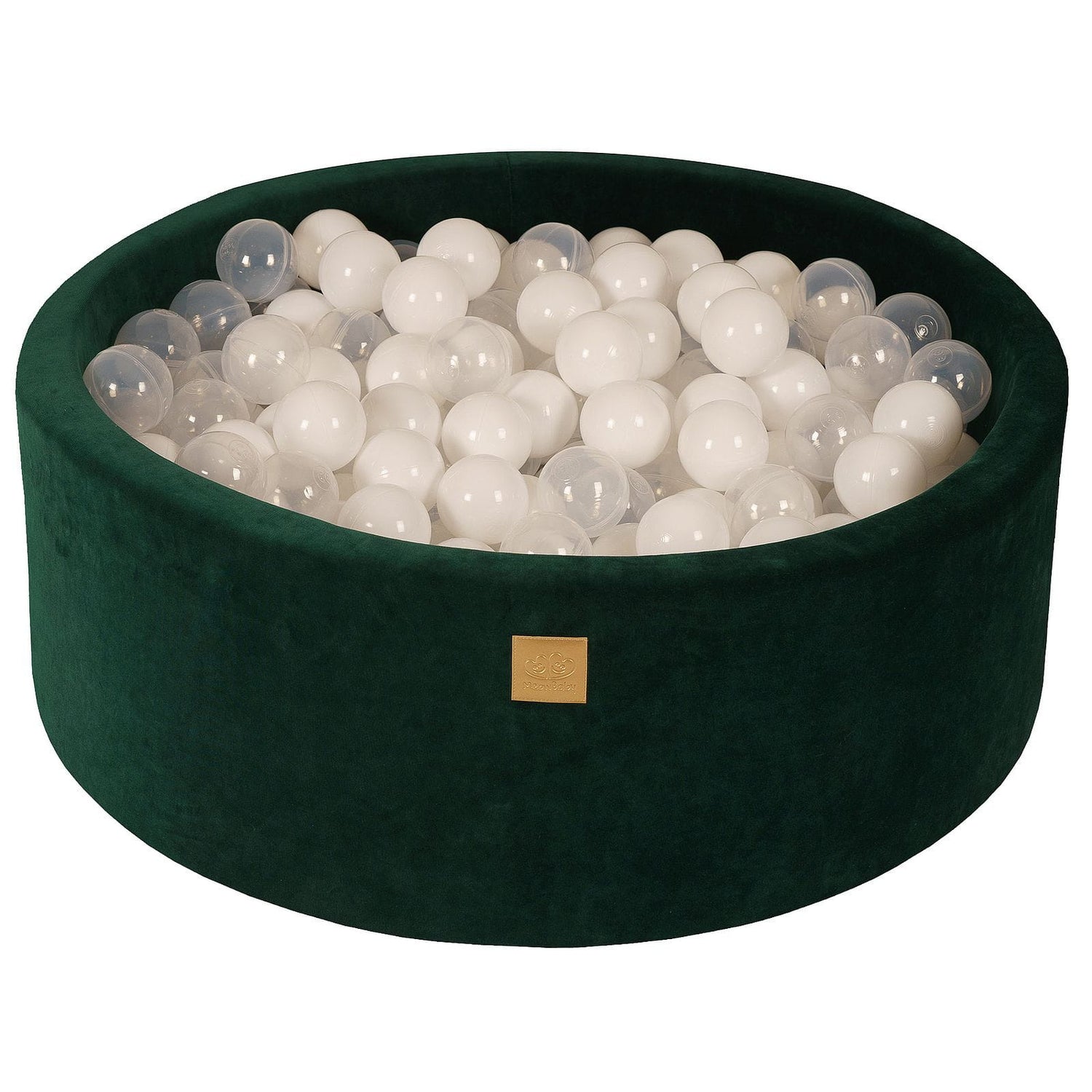 MeowBaby® Velvet Dark Green Soft Play + Ball Pit 90x30CM + 200 Balls