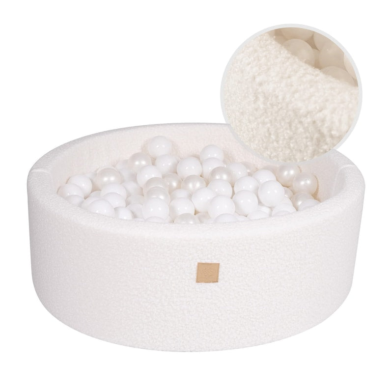 MeowBaby® White BOUCLE Ball Pit + 300 Balls | Boucle Ball Pit |