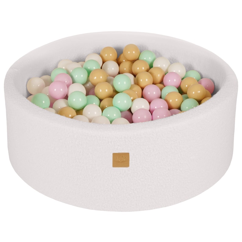 MeowBaby® White BOUCLE Ball Pit + 300 Balls | Boucle Ball Pit |