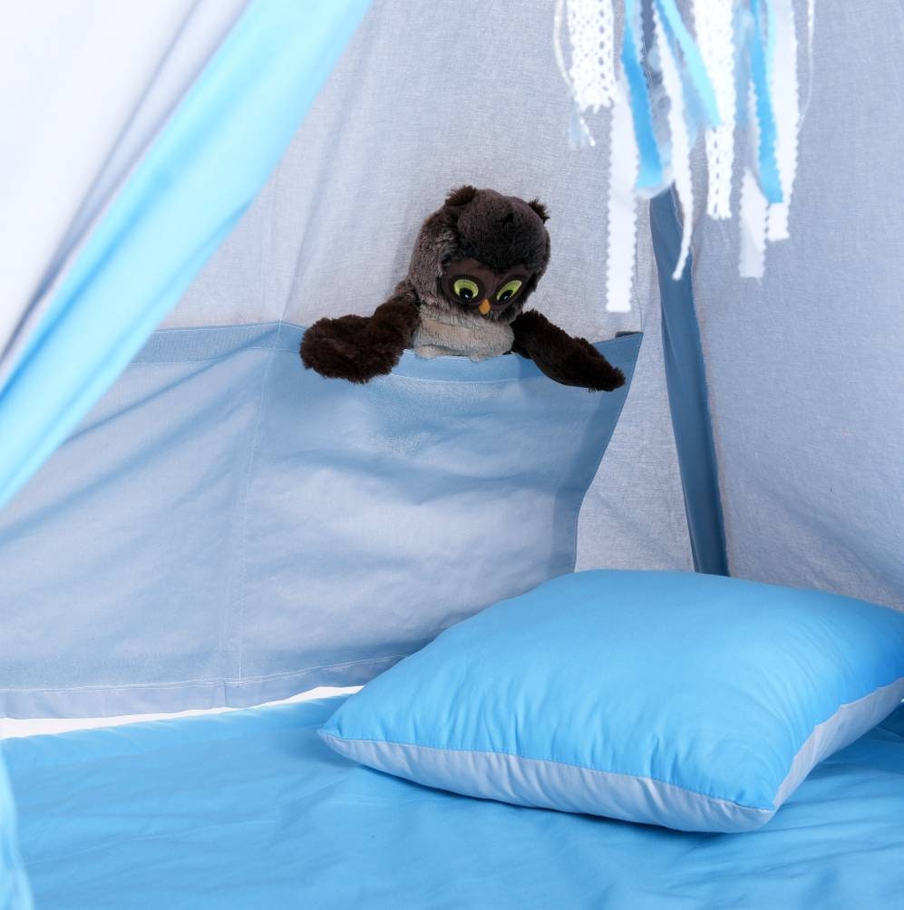 Blue &amp; Grey Tipi Tent | Tipi Tent Blue | Tipi Tent for Kids | Kids Tipi Tent | Tipi Tent for Babies and Toddlers | Blue Tent | Tipi Tent | Tipi Tent for Boys |