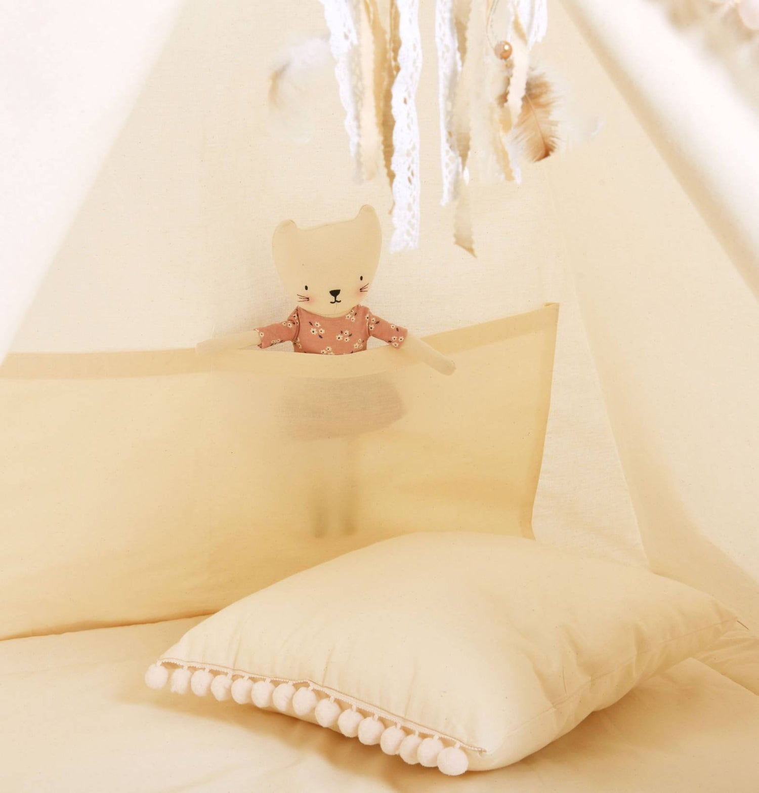 Kids Tipi Tent - Creamy Mist