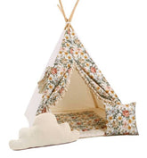 Flowers Tipi Tent | Tipi Tent with Flowers | Tipi Tent for Kids | Kids Tipi Tent | Tipi Tent for Babies and Toddlers | Cream Tent  with Flowers | Tipi Tent |