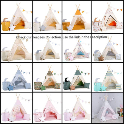 Kids Tipi Tent - Silver Waves