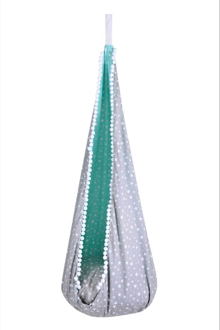 Kids Cocoon Swing - Mint &amp; Stars