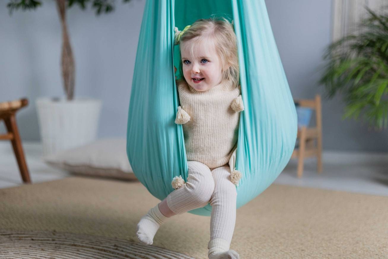 Balançoire Cocoon Enfant - Pompon Menthe