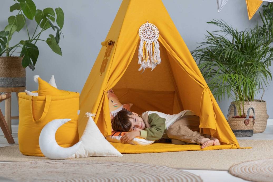 Kids Tipi Tent - Orange Den