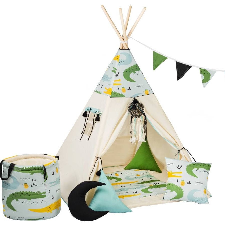 Crocodiles Tipi Tent | Tipi Tent with Crocodiles | Tipi Tent for Kids | Kids Tipi Tent | Tipi Tent for Babies and Toddlers | Crocodiles Tipi Tent for Boys &amp; Girls |