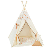 Cream & Orange Tipi Tent | Tipi Tent with Bear | Tipi Tent for Kids | Kids Tipi Tent | Tipi Tent for Babies and Toddlers | Cream Tent | Tipi Tent | 