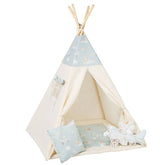 Blue & Cream Tipi Tent | Blue Tipi Tent | Blue Tipi | Tipi Tent for Kids | Kids Tipi Tent | Tipi Tent for Babies and Toddlers | Kids Play Tent | Tipi Tent | Tipi Tent for Boys & Girls |