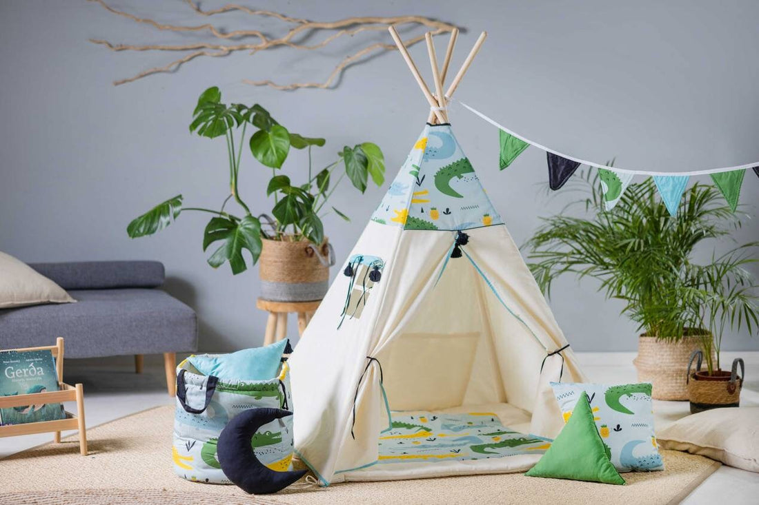 Crocodiles Tipi Tent | Tipi Tent with Crocodiles | Tipi Tent for Kids | Kids Tipi Tent | Tipi Tent for Babies and Toddlers | Crocodiles Tipi Tent for Boys &amp; Girls |