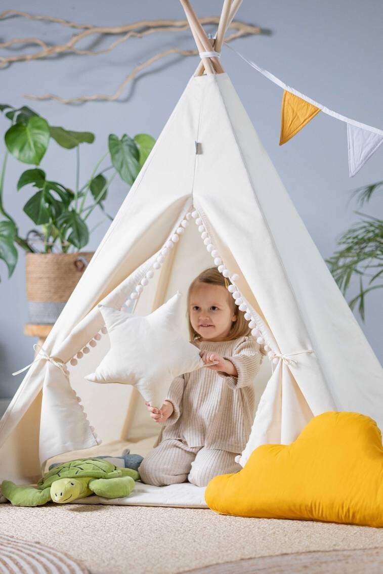 Cream Tipi Tent | Tipi Tent for Kids | Kids Tipi Tent | Tipi Tent for Babies and Toddlers | Cream Tent | Tipi Tent | Tipi Tent for Boys &amp; Girls | 