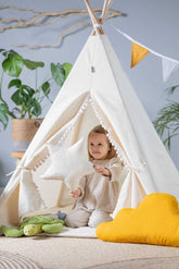 Cream Tipi Tent | Tipi Tent for Kids | Kids Tipi Tent | Tipi Tent for Babies and Toddlers | Cream Tent | Tipi Tent | Tipi Tent for Boys & Girls | 