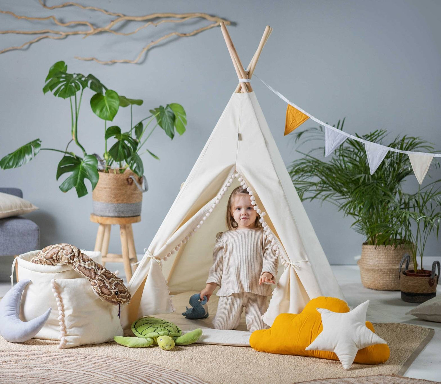 Cream Tipi Tent | Tipi Tent for Kids | Kids Tipi Tent | Tipi Tent for Babies and Toddlers | Cream Tent | Tipi Tent | Tipi Tent for Boys &amp; Girls | 