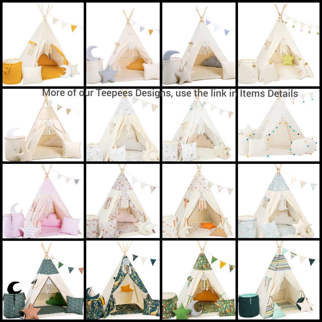 Kids Tipi Tent - Creamy Mist