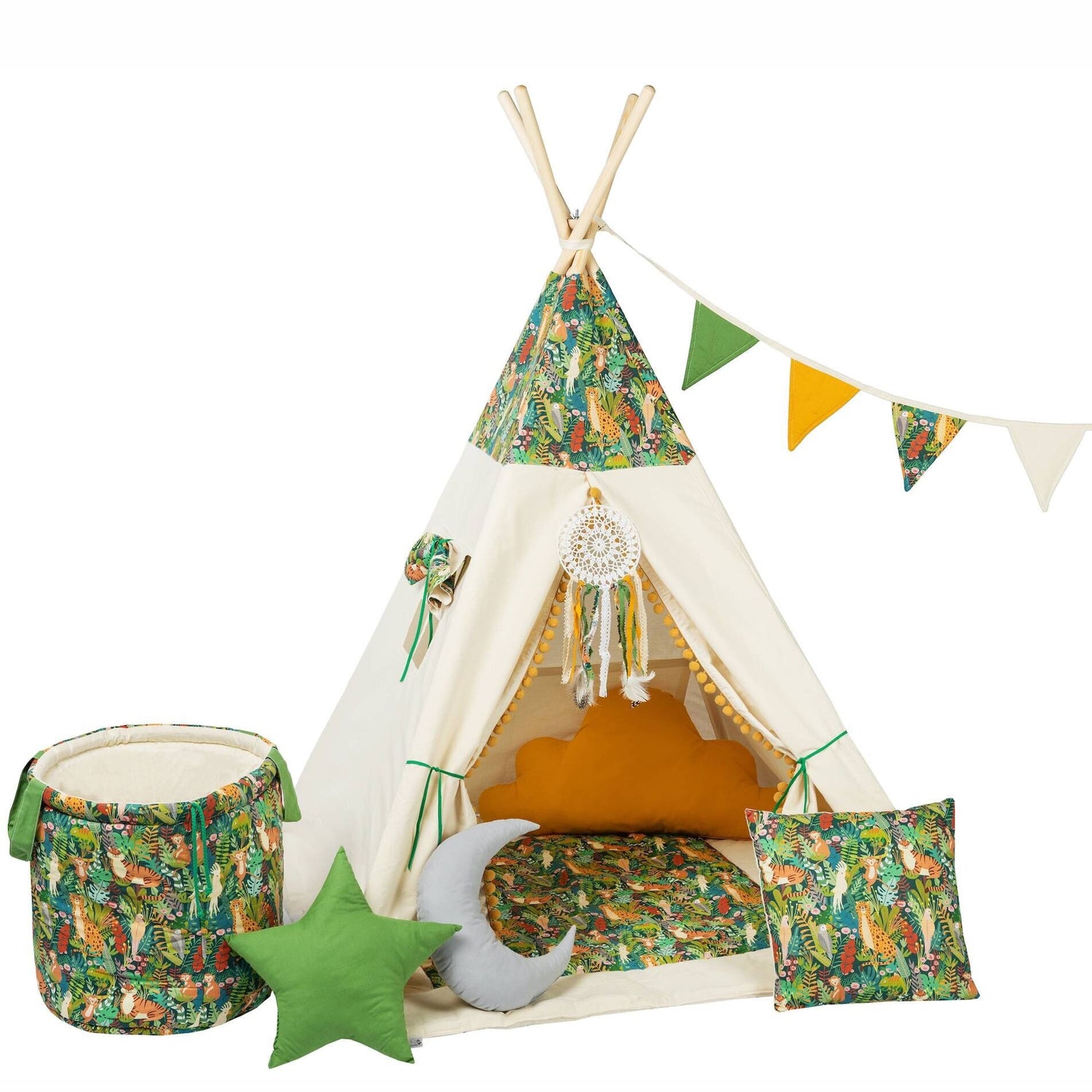 Jungle Tipi Tent | Tipi Tent Jungle | Jungle Tent | Tipi Tent for Kids | Kids Tipi Tent | Tipi Tent for Babies and Toddlers | JUNGLE Tipi Tent for Boys &amp; Girls | 