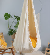 | cream cocoon swing | kids cocoon swing | hanging cocoon swings | chair swing | kids hanging chair swing | cream cocoon swing for kids |