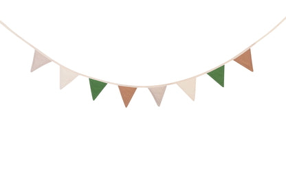 Kids Tipi Tent - Cream &amp; Green