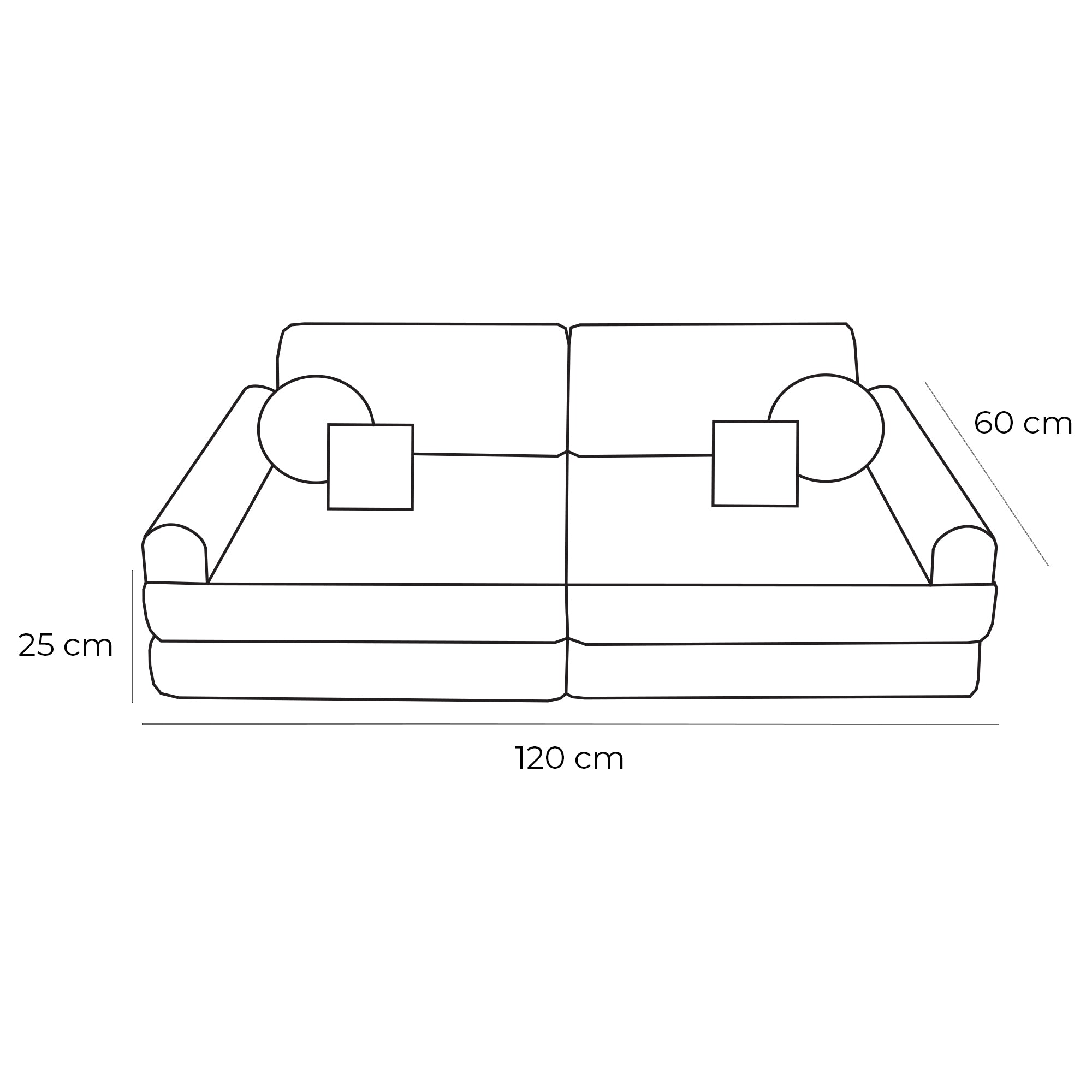 MeowBaby® Cream BEARLY Sofa | Cream Bearly Play Sofa Pocket Plus