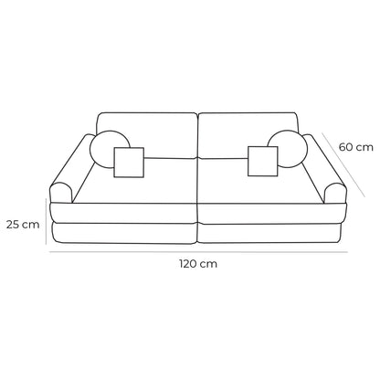 MeowBaby® Cream BEARLY Sofa | Cream Bearly Play Sofa Pocket Plus