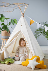 Cream Tipi Tent | Tipi Tent for Kids | Kids Tipi Tent | Tipi Tent for Babies and Toddlers | Cream Tent | Tipi Tent | Tipi Tent for Boys & Girls | 