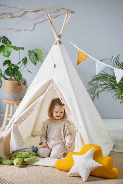 Cream Tipi Tent | Tipi Tent for Kids | Kids Tipi Tent | Tipi Tent for Babies and Toddlers | Cream Tent | Tipi Tent | Tipi Tent for Boys &amp; Girls | 